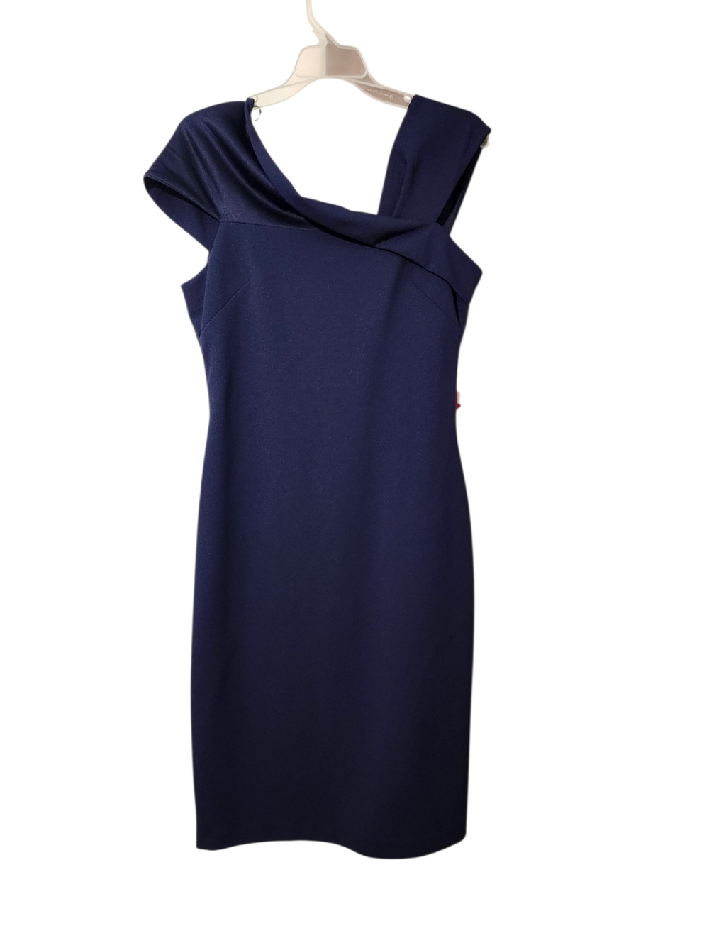 Vince Camuto Navy Asymmetric Sheath Dress - 8 Office, Date Party